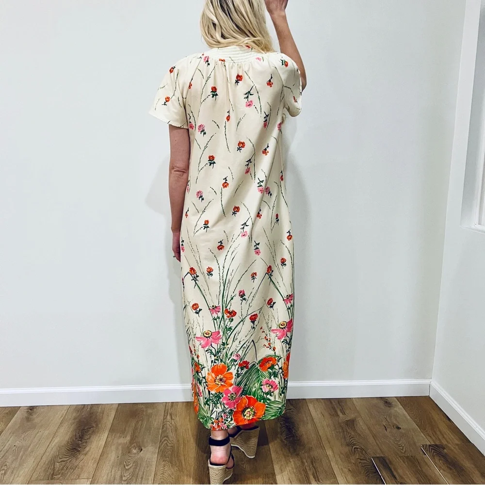 VTG Floral Housecoat Zip-up Dress - Picture 10 of 16